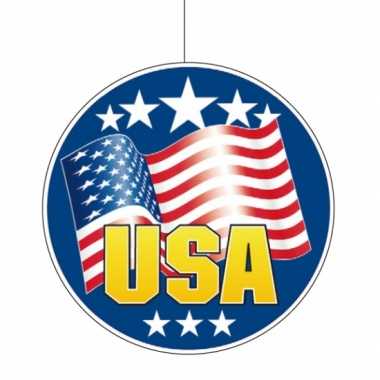 3x stuks usa/amerikaanse vlag hangdecoratie 28 cm van karton kopen