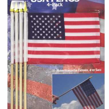 8x amerikaanse/usa zwaaivlaggetjes/handvlaggetjes kopen