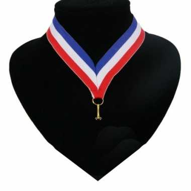 Amerikaanse 10x stuks halslint lanyard holland vlag kleuren rood-wit-blauw kopen