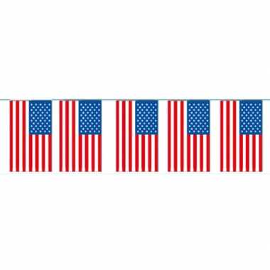 Amerikaanse 2x papieren slinger usa / amerika 4 meter landen decorati