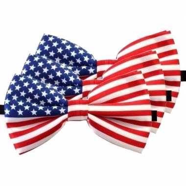 Amerikaanse 3x amerika verkleed vlinderstrikjes 12 cm voor dames/here