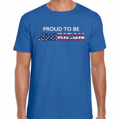 Amerikaanse amerika proud to be american landen t-shirt blauw heren kopen