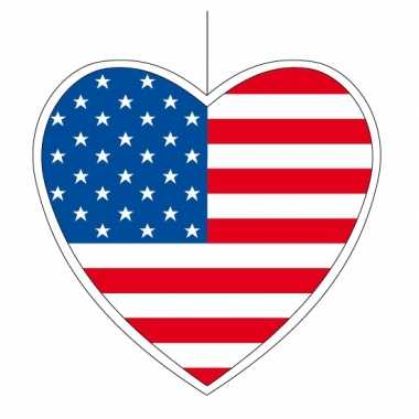 Amerikaanse  Decoratie hart Amerika 30 cm kopen