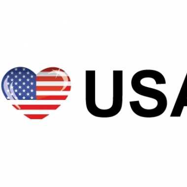 Amerikaanse set van 5x stuks i love usa vlag sticker 19.6 cm kopen