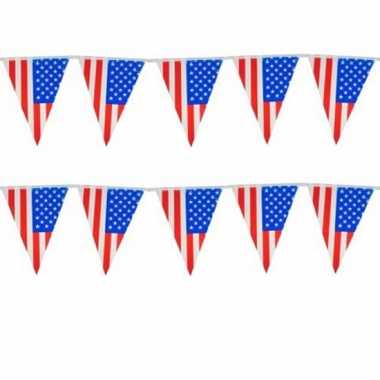 Amerikaanse set van 6x stuks vlaggenlijn usa/amerika 10 meter kopen