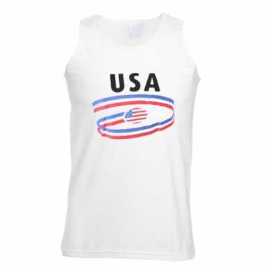 Amerikaanse  Witte heren tanktop USA kopen