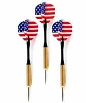 12x stuks dartpijlen pijltjes met amerikaanse usa vlag flights kopen