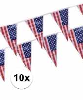 Amerikaanse 10x stuks vlaggenlijnen amerika usa kopen