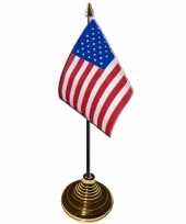 Amerikaanse 4x stuks tafelvlaggetjes usa amerika op voet van 10 x 15 cm kopen
