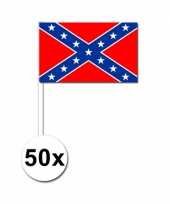 Amerikaanse 50 geconfedereerde staten van amerika zwaaivlaggetjes 12 x 24 cm kopen