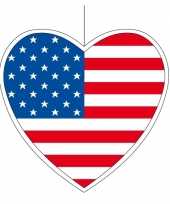 Amerikaanse 5x amerika hangdecoratie harten 14 cm kopen