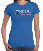 Amerikaanse amerika proud to be american landen t shirt blauw dames kopen