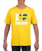 Amerikaanse geel i love zweden fan shirt kinderen kopen