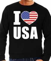 Amerikaanse i love usa sweater trui zwart voor heren kopen