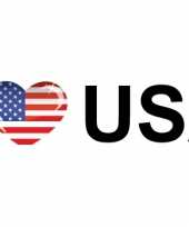 Amerikaanse i love usa vlag sticker 19 6 cm kopen