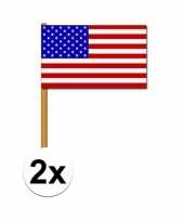 Amerikaanse luxe zwaaivlag amerika 2 stuks kopen